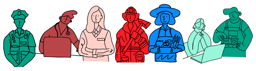 Trabajadoras y trabajadores de distintos sectores